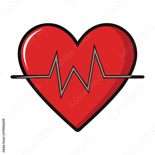 A sleek heartbeat line pulses across the design, forming smooth peaks and dips that symbolize life, love, and vitality. A clean, modern style that feels energetic and uplifting.
