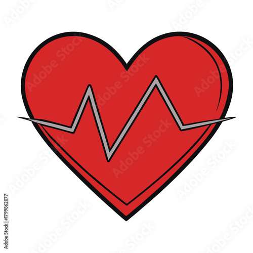 A sleek heartbeat line pulses across the design, forming smooth peaks and dips that symbolize life, love, and vitality. A clean, modern style that feels energetic and uplifting.
