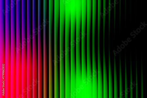 Vibrant vertical lines of red purple and green create a dynamic abstract digital art background with a futuristic glowing effect