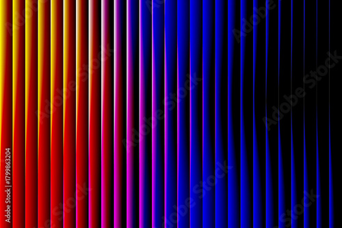 Vibrant vertical stripes transitioning from warm reds and yellows to cool blues and purples in a dynamic abstract design