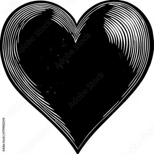 red heart with black background