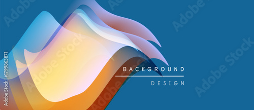 Abstract waves, vibrant colors, smooth gradients. Modern design element for backgrounds, presentations, digital art. Blue dominates composition.