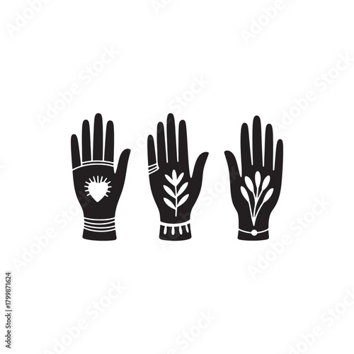Mystical Hand Illustrations Set - Esoteric, Spiritual, Bohemian, and Magic Symbols
