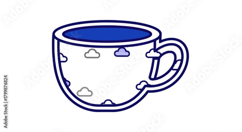 Blue Cloud Cup - A Whimsical Beverage Container with Dreamy Sky Design.
