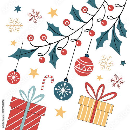 Christmas Holiday Vector Background Illustration