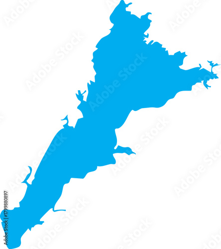 American Falls Dam Reservoir Map Shape Vector in Idaho