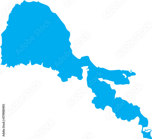 Clear Lake Map Shape Vector in California