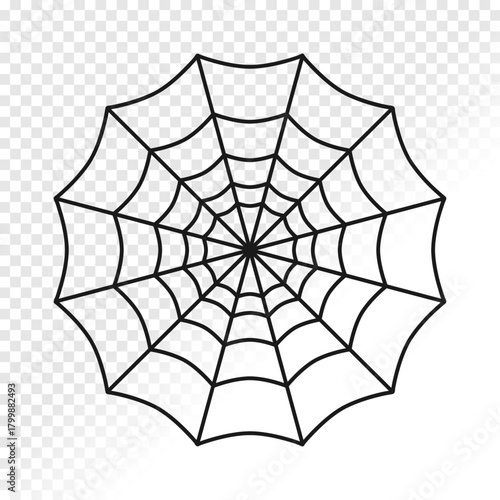 Spider web symbol isolated on transparent background. Vector illustration
