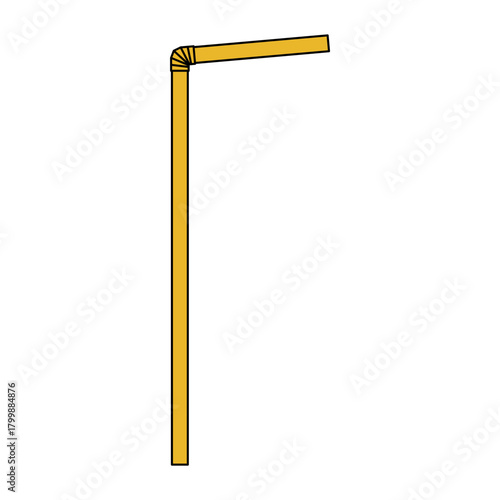 Simple plastic straw icon, party tube drink equipment symbol, vector illustration .