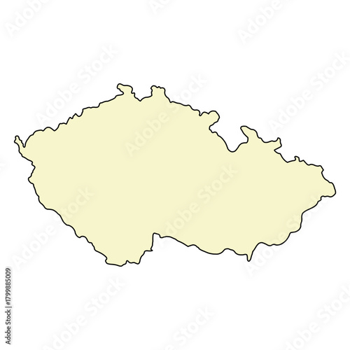 Czech republic map symbol shape, travel web flat concept icon vector illustration .