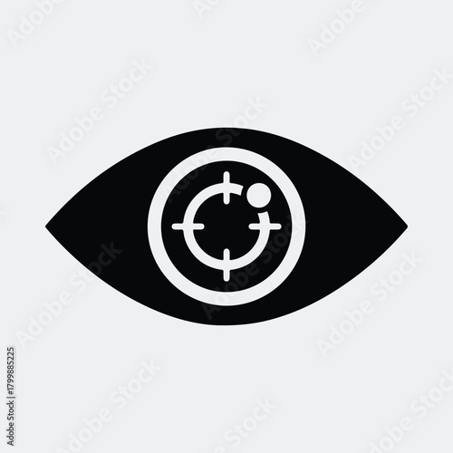 Silhouette eye with target icon simple design vector illustration