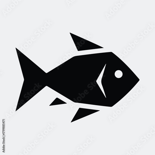 Silhouette fish simple graphic icon for aquatic life vector illustration