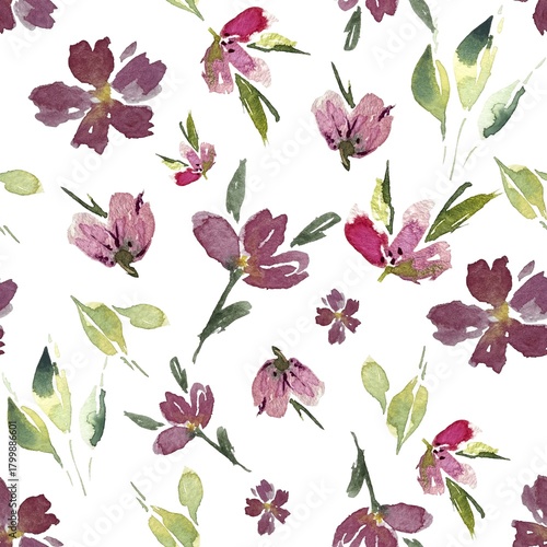 Watercolor painting of wildflowers, tenderness, spring