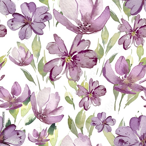 Magnolia, cherry, spring, watercolor painting