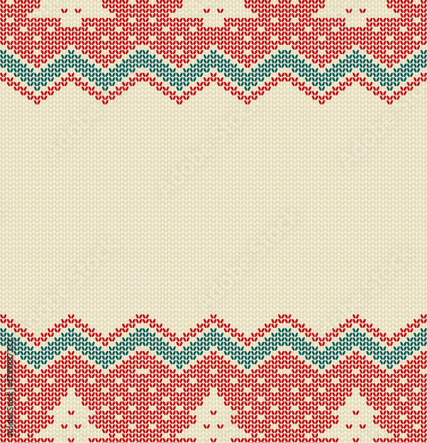 Christmas seamless pattern knitted sweater style background. Vector.