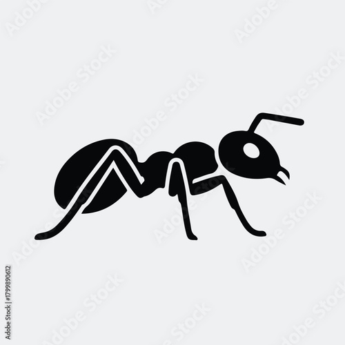 Silhouette of an ant insect pest in profile vector illustration