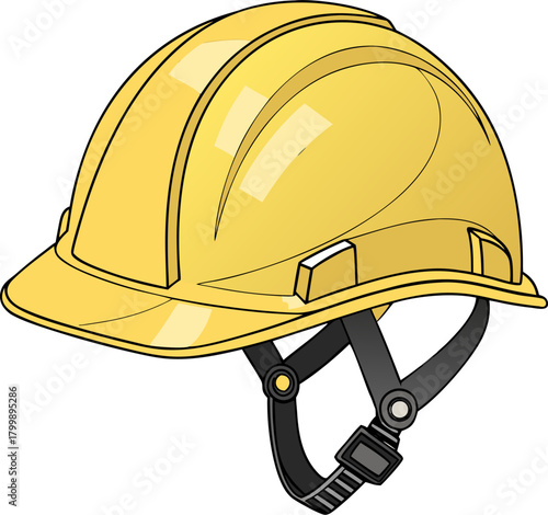 Yellow safety hard hat for construction and engineering, essential safety gear for workers, ensuring head protection on job sites.