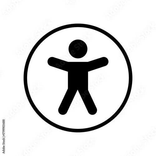 Accessibility icon with person symbol in black and white, representing inclusive design and equal access
