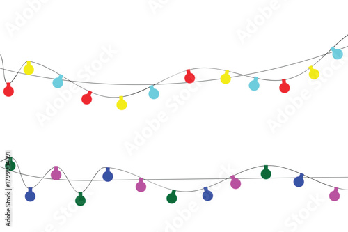 Colorful decorative string lights illustration Vector