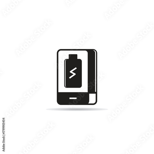 smartphone and battery icon vector illustration