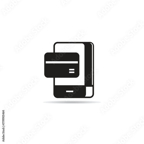 mobile payment with credit card icon vector illustration