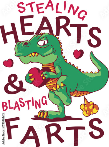 Stealing hearts and blasting farts vector