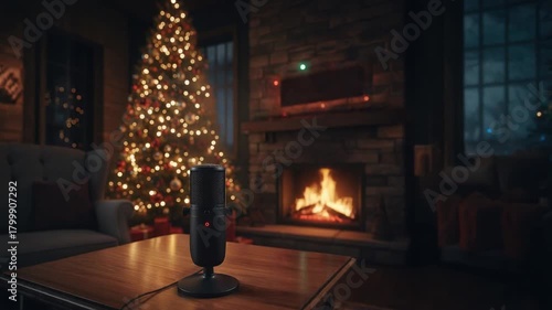 Christmas Podcast On-Air Mic Zoom Looping HD — Set 10 of 20