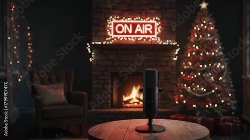 Christmas Podcast On-Air Mic Zoom Looping HD — Set 11 of 20