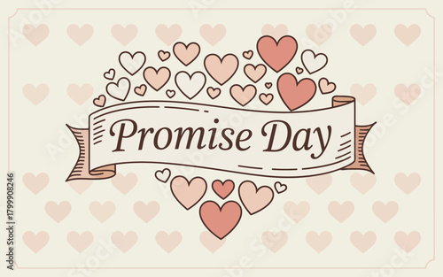 Promise Day Heart Shaped Hearts and Ribbon love romance
