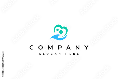 health love care icon logo with vector design style template
