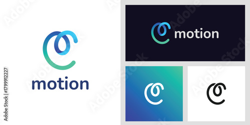 Letter C Motion Logo Design with Smooth Loop Symbolizing Movement, Energy, and Digital Flow for Creative Studio, Tech Startup company