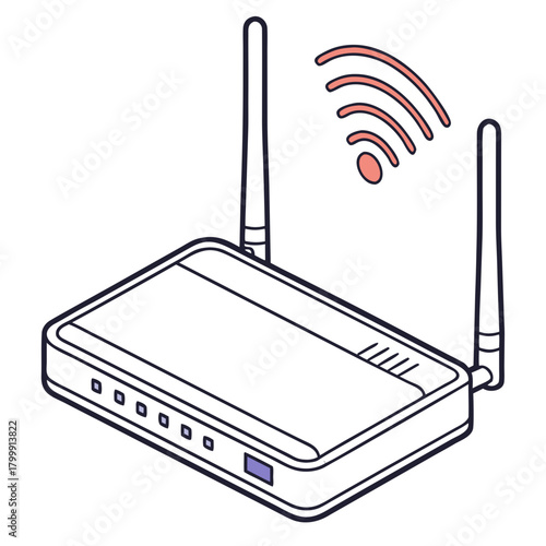 Wireless router with antenna isolated on for internet access