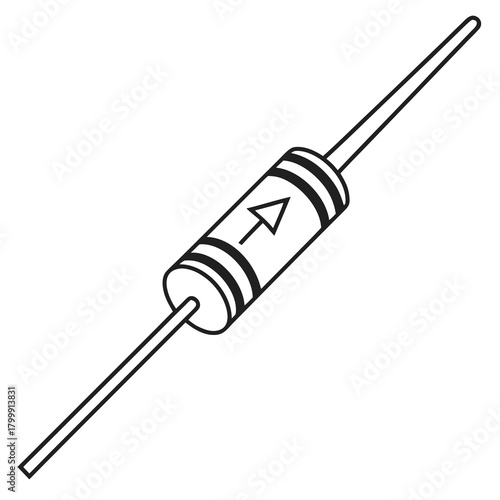 Electronic component resistor isolated on for circuit design