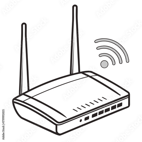 Wireless router with antenna isolated on for internet access