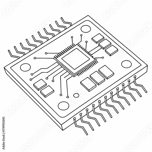 Microchip isolated on for electronic circuit design