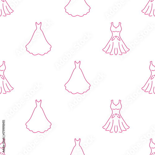 dress seamless pattern isolated on transparent background.