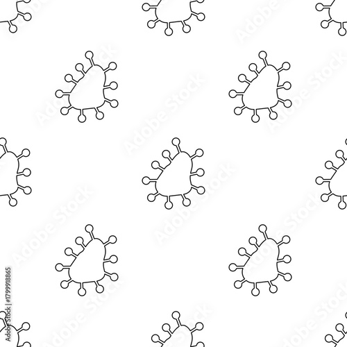 virus seamless pattern isolated on transparent background.
