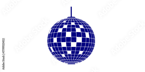 Geometric Disco Ball New Year Party blue Silhouette