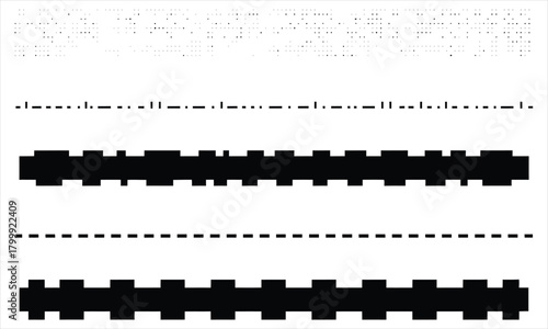 Black and White Geometric Border Design, Suitable for Digital Graphics and Web Design Elements