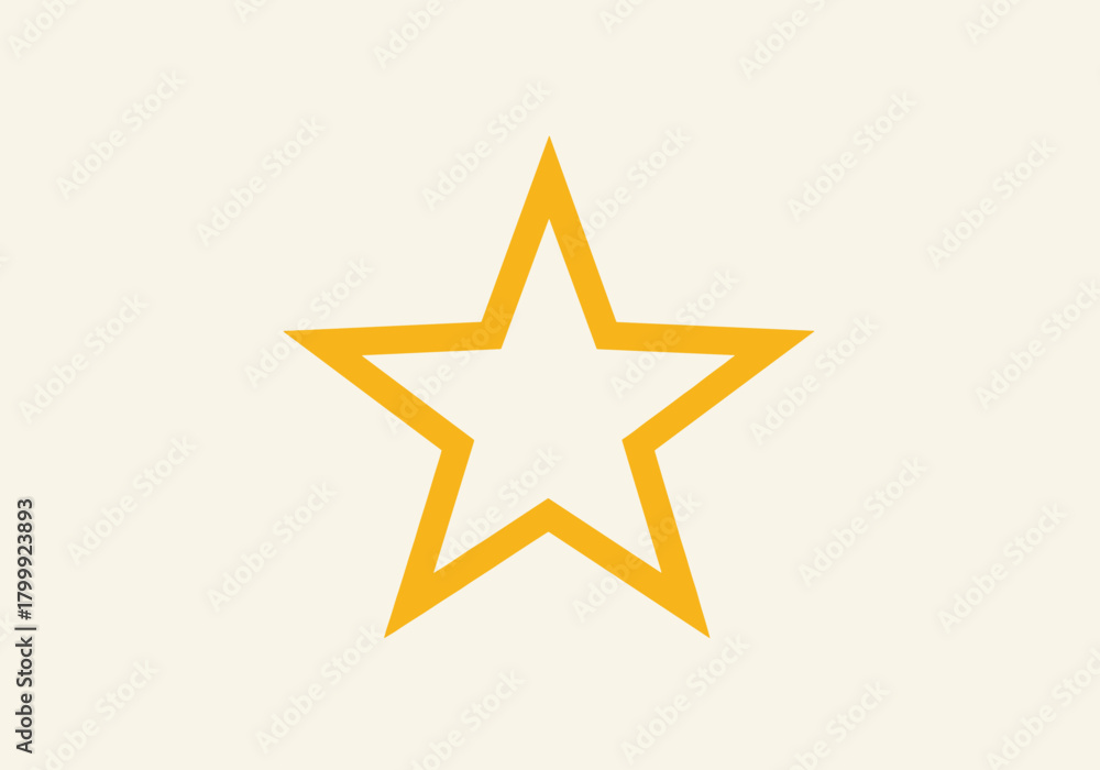 Obraz premium A clean, minimalist yellow star outline on a light background. Awards.