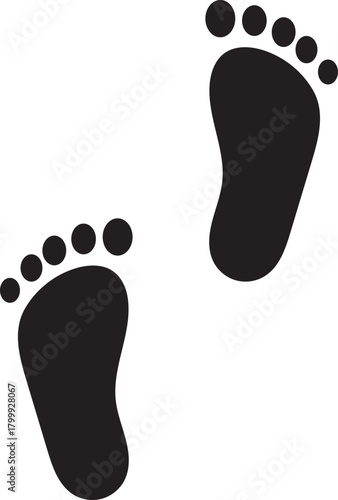 Human footprints icon set. human footstep sign. Foot imprint icon collection. representing walking symbol