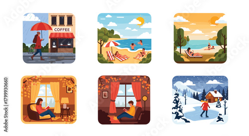 Collection of diverse activities and beautiful landscapes for year-round lifestyle inspiration