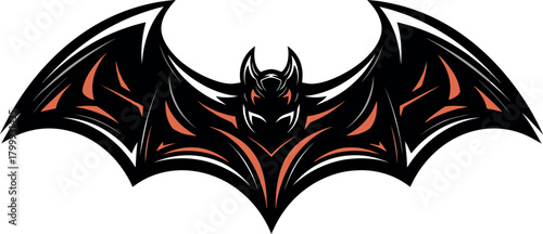 Black and Orange Gothic Mascot Illustration for Halloween, Night Clubs, Sports Teams, and Rock Music Merchandise.