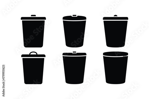 Trash Bin Icon Set