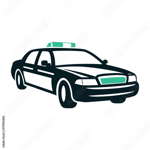 Minimalist Police Car Icon Vector Illustration Vector Icon Set of Various Transportation Vehicles