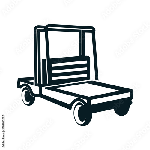 Simple Luggage Cart Icon, Minimalist Design Vector Icon Set of Various Transportation Vehicles
