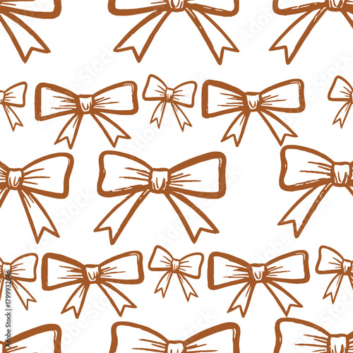 Elegant brown bows seamless pattern for festive designs and decorations usage