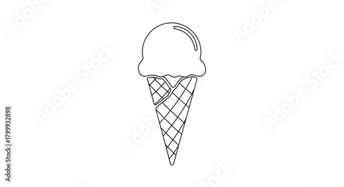 Ice cream cone isolated on, a sweet treat for a hot summer day