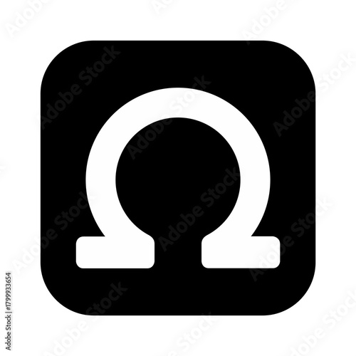 Omega greek icon. Design image