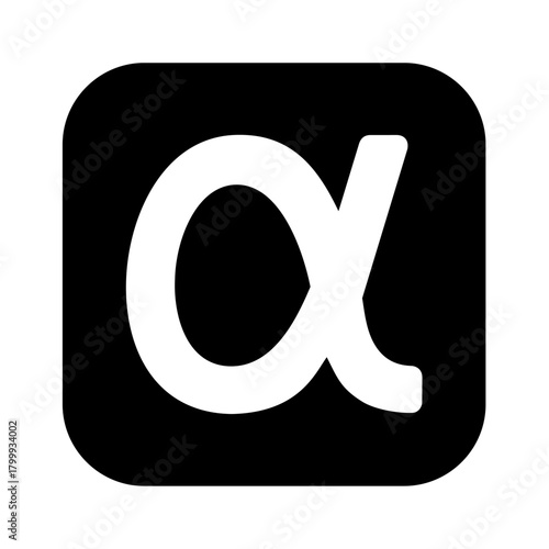 Alpha greek icon. Vector image